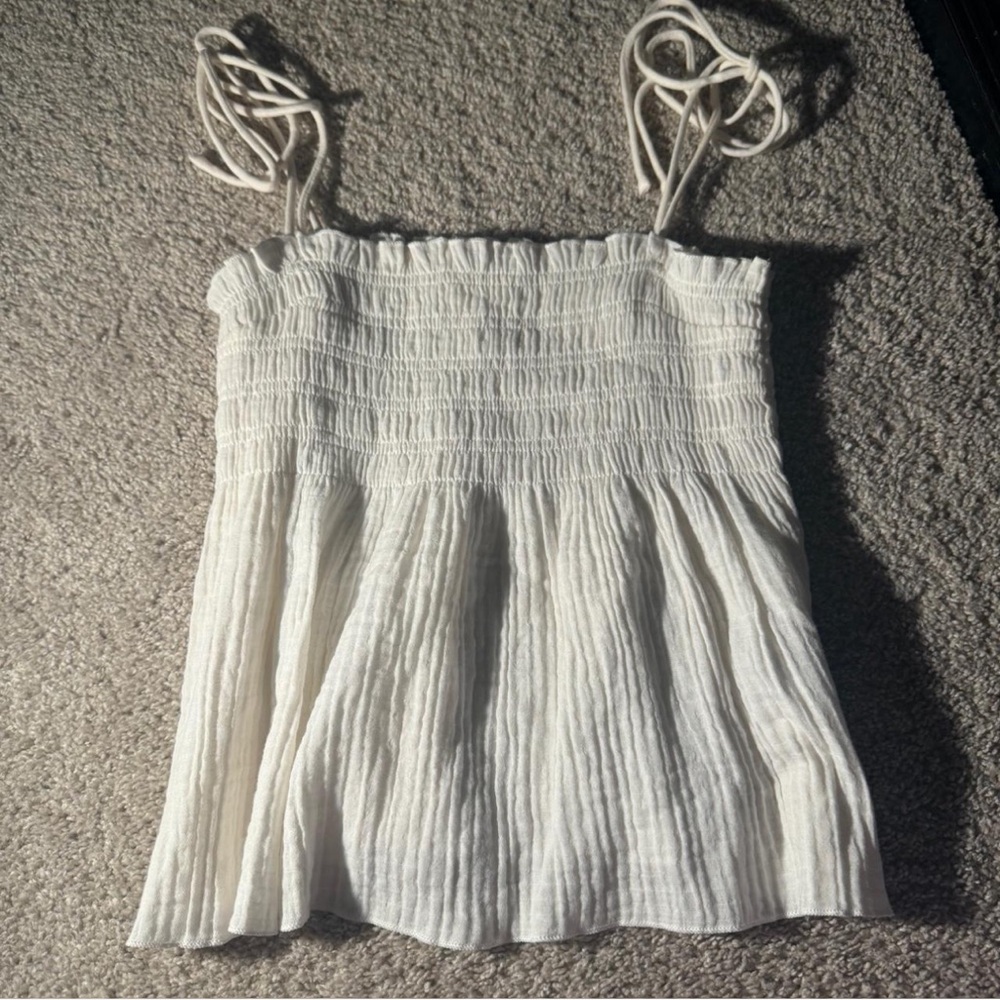 H&M Cream Smocked Camisole